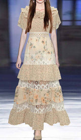 BUTTERFLY SLEEVE TIERED MAXI DRESS DRESS STYLE OF CB