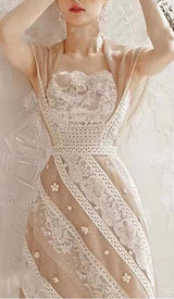 CAP SLEEVE FLORAL A-LINE MINI DRESS IN WHITE DRESS sis label