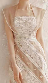 CAP SLEEVE FLORAL A-LINE MINI DRESS IN WHITE DRESS sis label