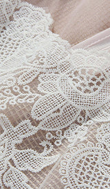 CAP SLEEVE FLORAL A-LINE MINI DRESS IN WHITE DRESS sis label