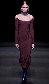 CHERRY STRAPLESS BANDAGE MIDI DRESS Dresses styleofcb