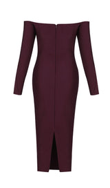 CHERRY STRAPLESS BANDAGE MIDI DRESS Dresses styleofcb