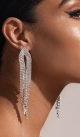 SILVER DIAMANTE TASSEL EARRINGS JEWELLERY styleofcb