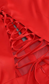 CORSET PLUNGE JACKET DRESS IN RED DRESS STYLE OF CB