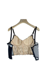 CORSET FLORAL CROPPED TOP IN GRAY DRESS STYLE OF CB