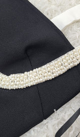 CRYSTAL EMBELLISHED TRIM MIDI DRESS IN BLACK DRESS STYLE OF CB