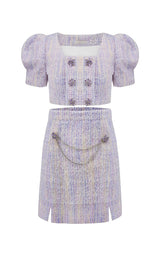 CRYSTAL EMBELLISHED TWO PIECE IN LILAC DRESS STYLE OF CB