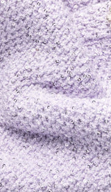 CRYSTAL-EMBELLISHED BUTTON MINI DRESS IN LILAC DRESS STYLE OF CB