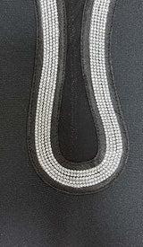 CRYSTAL-EMBELLISHED FLAME MINI DRESS IN BLACK DRESS STYLE OF CB