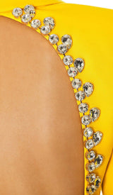 CRYSTAL OPEN BACK JACKET DRESS IN YELLOW DRESS STYLE OF CB
