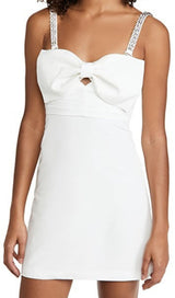 CRYSTAL SATIN MINI DRESS IN WHITE Dresses styleofcb