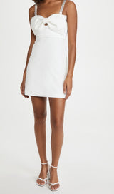 CRYSTAL SATIN MINI DRESS IN WHITE Dresses styleofcb