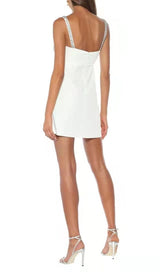 CRYSTAL SATIN MINI DRESS IN WHITE Dresses styleofcb