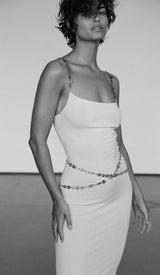 CRYSTAL STRAPPY BANDAGE MAXI DRESS IN WHITE DRESS sis label