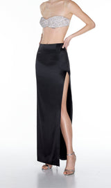 CRYSTALS BANDEAU TOP IN SILVER styleofcb