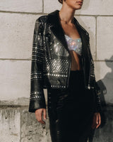 CRYSTALS BANDEAU TOP IN SILVER styleofcb