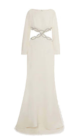 CUT-OUT CRYSTAL EMBELLISHED MAXI DRESS DRESS STYLE OF CB