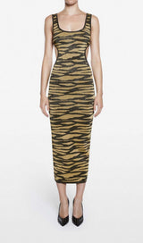 CUT OUT LEOPARD KNIT MAXI DRESS Dresses styleofcb
