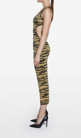 CUT OUT LEOPARD KNIT MAXI DRESS Dresses styleofcb