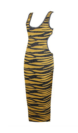 CUT OUT LEOPARD KNIT MAXI DRESS Dresses styleofcb