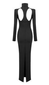 CUT OUT LONG SLEEVE MAXI DRESS IN BLACK DRESS STYLE OF CB