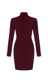 CUT OUT MESH MINI DRESS IN WINE RED Dresses styleofcb