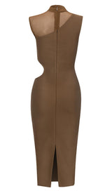 CUT OUT MIDI DRESS IN BROWN Dresses styleofcb
