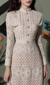 CUTOUT MOCK NECK SLIM MIDI DRESS IN WHITE DRESS sis label