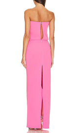 CUTOUT STRAPLESS MAXI DRESS IN PINK DRESS STYLE OF CB
