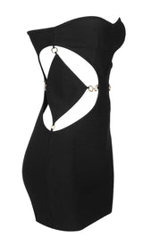 CUTOUT SWEATHEART NECKLINE MINI DRESS IN BLACK DRESS styleofcb