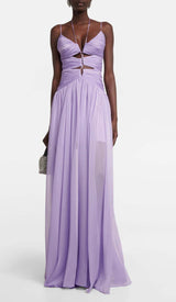 CUTOUT TULLE MAXI DRESS IN LIGHT PURPLE DRESS styleofcb
