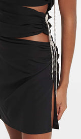CUTOUT BANDEAU MINI DRESS IN BLACK DRESS STYLE OF CB