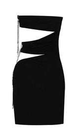 CUTOUT BANDEAU MINI DRESS IN BLACK DRESS STYLE OF CB