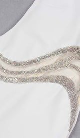 CUTOUT CRYSTALS HIGH-LOW DRESS IN WHITE DRESS STYLE OF CB