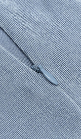 CUTOUT HALTER MIDI DRESS IN MISTY SKY DRESS STYLE OF CB