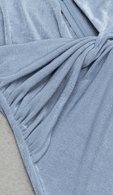 CUTOUT HALTER MIDI DRESS IN MISTY SKY DRESS STYLE OF CB