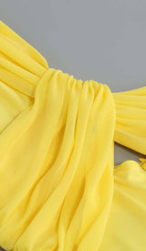 CUTOUT ONE-SHOULDER MIDI DRESS IN LEMON DRESS STYLE OF CB