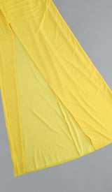 CUTOUT ONE-SHOULDER MIDI DRESS IN LEMON DRESS STYLE OF CB