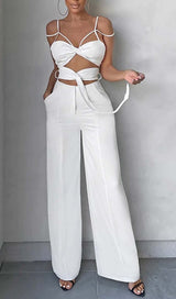 CUTOUT SLEEVELESS JUMPSUIT IN WHITE DRESS styleofcb