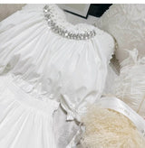 CYSTAL NECK PUFF SLEEVE MINI DRESS DRESS STYLE OF CB