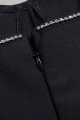 CRYSTAL TRIM MAXI BANDAGE DRESS IN BLACK Sequins Dress styleofcb