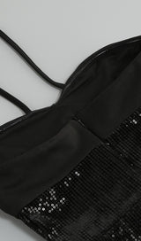 Cut Out High Split Maxi Dress in Black Dresses styleofcb