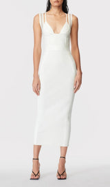 DEEP V MAXI DRESS IN WHITE Dresses styleofcb