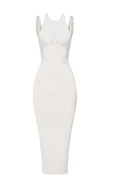 DEEP V MAXI DRESS IN WHITE Dresses styleofcb