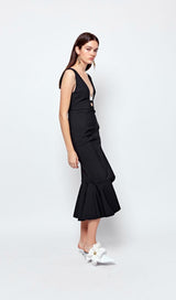 DEEP V MIDI DRESS IN BLACK Dresses styleofcb