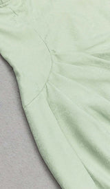 DRAPED LINEN MIDI DRESS IN LIGHT GREEN DRESS sis label