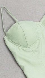 DRAPED LINEN MIDI DRESS IN LIGHT GREEN DRESS sis label