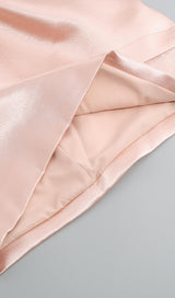 DRAPED STRAPLESS MINI DRESS IN PALE PINK Dresses styleofcb