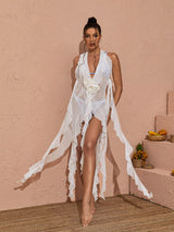 PLUNGE MESH TOP IN WHITE Tops Oh CICI