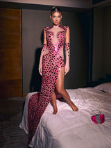 SATIN CRYSTAL CLUTCH IN HOT PINK Bags styleofcb